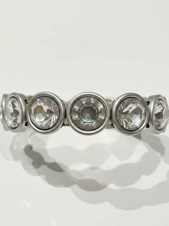 Jewelry - Crystal Disc Stretch Bracelet - Clear Crystal on Silver set $12